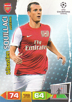 Sebastien Squillaci Arsenal 2011/12 Panini Adrenalyn XL CL #15